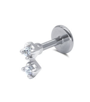 Two Crystal Tragus Piercing TRP-2425